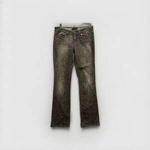 Elie Tahari Womens Zipper Fly Mid Rise Flare Leg Jeans‎ Gray Denim Size 2